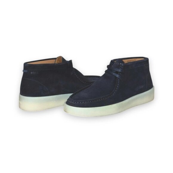 BOSS Clay Desert Boots Men\'s Dark Blue Suede Chukka US 9 (UK 8 EU 42) RT $250 main image 4